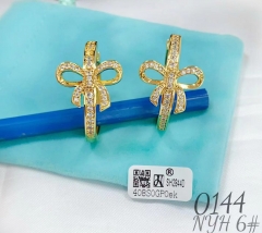 Bow style gold earring