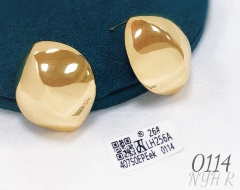 Glossy round style  gold earrings