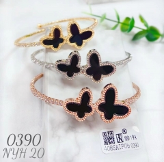 Black Pattern Butterfly Dazzling Bracelet Set