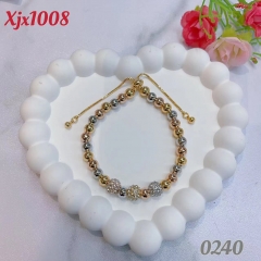 Polished Beaded Gem Bracelet Set