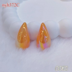 Orange color shiny earrings