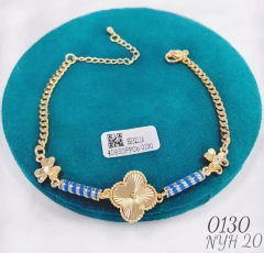 Four-leaf clover style gold/silver single bracelet