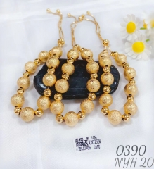 Frosted beads style fashion gold bangle set