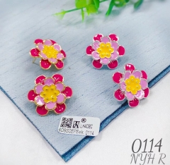 Colorful and dazzling flower style earrings