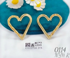 Hollow heart bright gold/silver earing