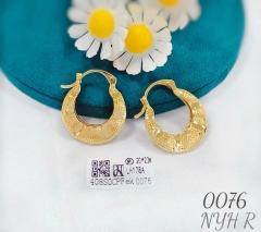 Round arc gold earrings