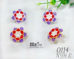 Colorful and dazzling flower style earrings