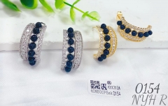 Artificial gemstone navy blue beads earrings