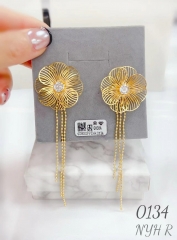 Classic style tassel flower earrings