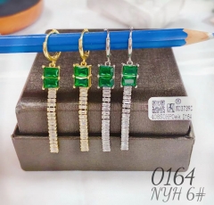 Artificial gemstone exquisite green style earrings