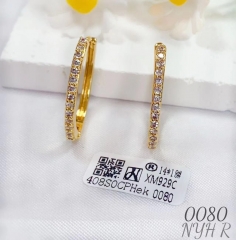 Simple style gold shiny earrings