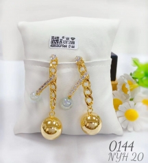 Irregular design beads gold/silver pendant earrings