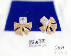 Bow style gem earring