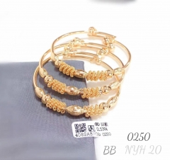 Glossy beads gold bangle set