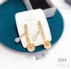 Irregular design beads gold/silver pendant earrings