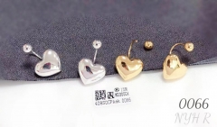 Smooth heart shiny earring