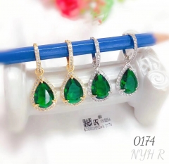 Greengem gold/silver earrings