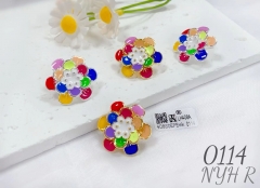 Colorful flower exquisite earring