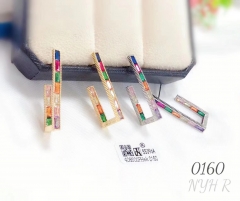 Colorful zircon simple style earring