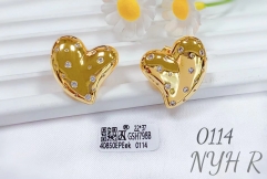 Heart-shaped inlaid zircon popular style earrings