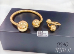 Polishing beads fashion gold bangle ring