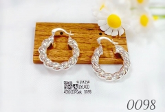 Twist roll style silver earrings