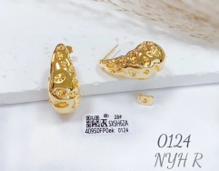 Bumpy irregular gold earrings