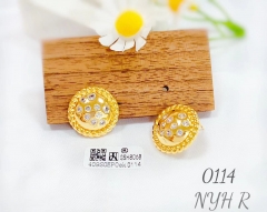 Irregular gold gem earrings