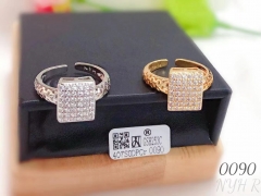 Square style zircon bright ring