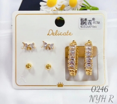 Artificial gemstone exquisite earrings