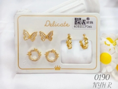 Irregular style gold earrings