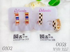 Colorful/black whiter ziricon earring