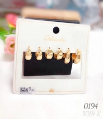 Glossy style fashion gold earring