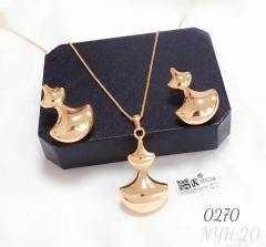 Irregular gold necklace earring