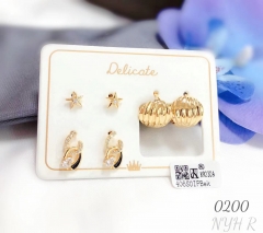 Artificial gemstone popular style earring