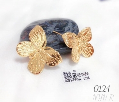 Glossy style butterfly gold/silver earring