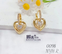 Exquisite hollow heart gold/silver earring