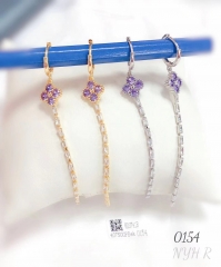 Purple zircon pendant earring