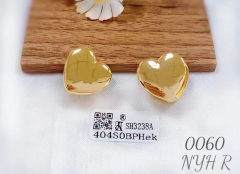 Earrings Gold Polished Heart Shape