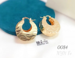 Hollow style gold shiny earring