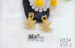 Star style zircon bright earrings