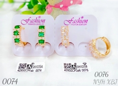 Green/whiter zircon dazzling earring