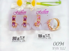 Purple/pink gem dazzling earring