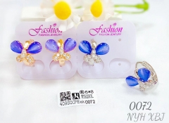 Butterfly Earrings Blue Zirconia