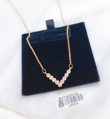 V style gem necklace