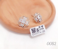 Artificial gemstone flower earring