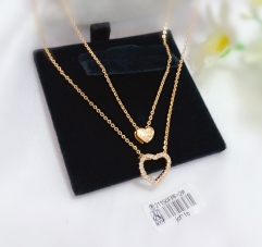 Hollow heart shiny gold/silver color necklace