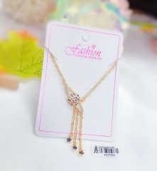 Colorful gem jupiter style tassel necklace