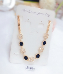 Gorgeous high-end blue gem gold necklace