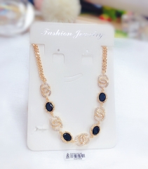 Gorgeous high-end blue gem gold necklace